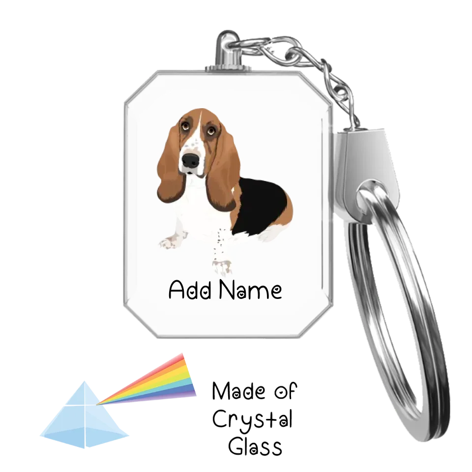 Personalized Basset Hound Love Crystal Glass Keychain-Accessories-Basset Hound-Crystal Keychain-Glass Crystal-One Size-2