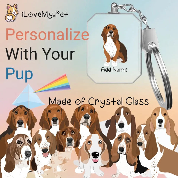 bassett_hound crystal-keychain-multi