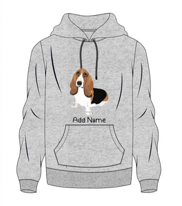 Personalized Basset Hound Love Men's Warm Hoodie Sweatshirt-Apparel-Apparel, Basset Hound, Dog Dad Gifts, Hoodie, Personalized, Sweatshirt-Men's Warm Hoodie Sweatshirt-Gray-S-10