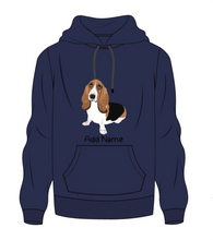 Load image into Gallery viewer, Personalized Basset Hound Love Men&#39;s Warm Hoodie Sweatshirt-Apparel-Apparel, Basset Hound, Dog Dad Gifts, Hoodie, Personalized, Sweatshirt-Men&#39;s Warm Hoodie Sweatshirt-Navy Blue-S-2