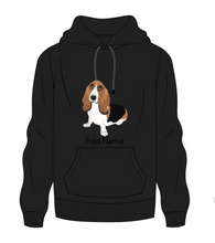 Load image into Gallery viewer, Personalized Basset Hound Love Men&#39;s Warm Hoodie Sweatshirt-Apparel-Apparel, Basset Hound, Dog Dad Gifts, Hoodie, Personalized, Sweatshirt-Men&#39;s Warm Hoodie Sweatshirt-Black-S-9