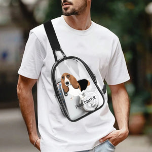 Personalized Basset Hound Love Unisex Transparent Sling Bag-Accessories-Basset Hound-Unisex Transparent Sling Bag-Transparent-One Size-4