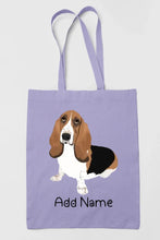 Load image into Gallery viewer, Personalized Basset Hound Love Zippered Tote Bag-Accessories-Accessories, Bags, Basset Hound, Dog Mom Gifts, Personalized-Zippered Tote Bag-Pastel Purple-Classic-2