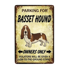 Load image into Gallery viewer, Personalized Basset Hound Sign - Funny Parking Sign - Match Your Dog’s Coat Color-Sign Board-Basset Hound,Car Accessories,Sign Board-Small-2