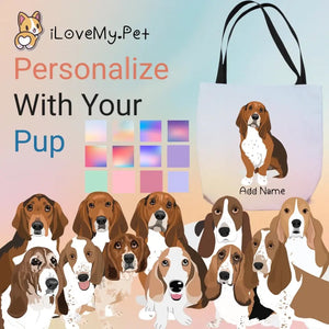 Personalized Basset Hound Small Tote Bag-Accessories-Accessories, Bags, Basset Hound, Dog Mom Gifts, Personalized-Small Tote Bag-Your Design-One Size-1