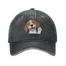 Load image into Gallery viewer, Personalized Beagle Baseball Cap - Waving Beagle Design - Match Your Dog's Coat Color-Hats &amp; Caps-Accessories,Baseball Caps,Beagle,Dog Dad Gifts,Dog Mom Gifts-Black-One Size-2