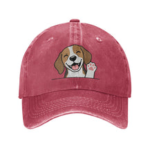 Load image into Gallery viewer, Personalized Beagle Baseball Cap - Waving Beagle Design - Match Your Dog's Coat Color-Hats &amp; Caps-Accessories,Baseball Caps,Beagle,Dog Dad Gifts,Dog Mom Gifts-Red-One Size-1
