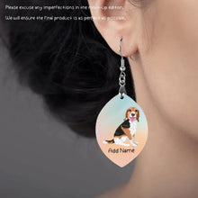 Load image into Gallery viewer, Personalized Beagle Dog Mom Earrings-Dog Themed Jewellery-Beagle-Personalized Dog Mom Earrings-Oval-One Size-3