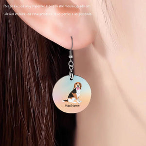 Personalized Beagle Dog Mom Earrings-Dog Themed Jewellery-Beagle-Personalized Dog Mom Earrings-Round-One Size-4