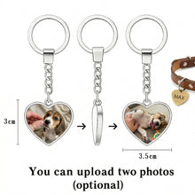 Load image into Gallery viewer, Personalized Beagle Keychain - Heart Shaped - Double-Sided Glass-Key Chain-Accessories,Beagle,Keychain,Upload Photo-4