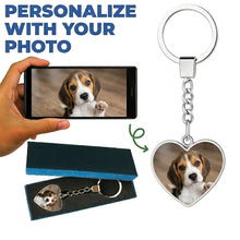 Load image into Gallery viewer, Personalized Beagle Keychain - Heart Shaped - Double-Sided Glass-Key Chain-Accessories,Beagle,Keychain,Upload Photo-Only Keychain-1