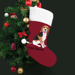 Personalized Beagle Large Christmas Stocking-Christmas Ornament-Beagle, Christmas, Home Decor, Personalized-Large Christmas Stocking-Christmas Red-One Size-2