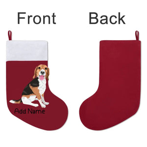 Personalized Beagle Large Christmas Stocking-Christmas Ornament-Beagle, Christmas, Home Decor, Personalized-Large Christmas Stocking-Christmas Red-One Size-3