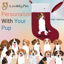 Load image into Gallery viewer, Personalized Beagle Large Christmas Stocking-Christmas Ornament-Beagle, Christmas, Home Decor, Personalized-Large Christmas Stocking-Christmas Red-One Size-1