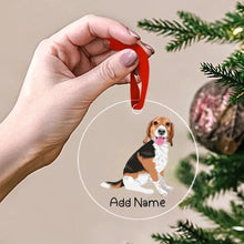 Load image into Gallery viewer, Personalized Beagle Love Christmas Tree Ornaments-Christmas Ornament-Beagle, Christmas, Personalized-Christmas Tree Ornaments-Transparent-3.5&quot; or 8.9 cm-2