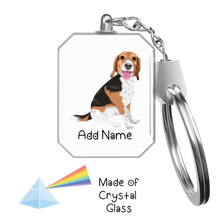 Load image into Gallery viewer, Personalized Beagle Love Crystal Glass Keychain-Accessories-Beagle-Crystal Keychain-Glass Crystal-One Size-2