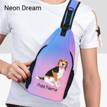 Load image into Gallery viewer, Personalized Beagle Love Unisex Sling Bag Backpack-Accessories-Beagle-Unisex Sling Bag Backpack-Neon Dream-One Size-17