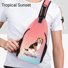 Load image into Gallery viewer, Personalized Beagle Love Unisex Sling Bag Backpack-Accessories-Beagle-Unisex Sling Bag Backpack-Tropical Sunset-One Size-19