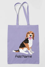 Load image into Gallery viewer, Personalized Beagle Love Zippered Tote Bag-Accessories-Accessories, Bags, Beagle, Dog Mom Gifts, Personalized-Zippered Tote Bag-Pastel Purple-Classic-2