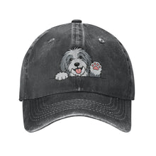 Load image into Gallery viewer, Personalized Bearded Collie Baseball Cap - Waving Bearded Collie Design - Match Your Dog's Coat Color-Hats &amp; Caps-Accessories,Baseball Caps,Bearded Collie,Dog Dad Gifts,Dog Mom Gifts-Black-One Size-2