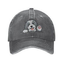 Load image into Gallery viewer, Personalized Bearded Collie Baseball Cap - Waving Bearded Collie Design - Match Your Dog's Coat Color-Hats &amp; Caps-Accessories,Baseball Caps,Bearded Collie,Dog Dad Gifts,Dog Mom Gifts-Deep Heather-One Size-3