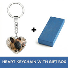 Load image into Gallery viewer, Personalized Belgian Malinois Keychain - Heart Shaped - Double-Sided Glass-Key Chain-Accessories,Belgian Malinois,Keychain,Upload Photo-3