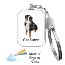 Load image into Gallery viewer, Personalized Bernese Mountain Dog Crystal Glass Keychain-Accessories-Bernese Mountain Dog-Crystal Keychain-Glass Crystal-One Size-2