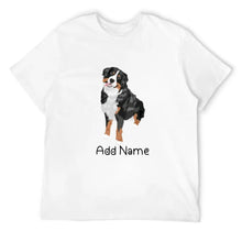 Load image into Gallery viewer, Personalized Bernese Mountain Dog Dad Cotton T Shirt-Apparel-Apparel, Bernese Mountain Dog, Dog Dad Gifts, Personalized, Shirt, T Shirt-Men&#39;s Cotton T Shirt-White-Medium-10