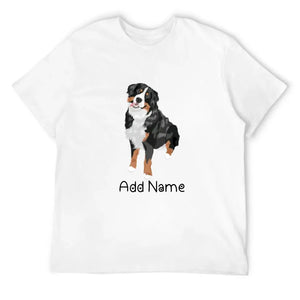 Personalized Bernese Mountain Dog Dad Cotton T Shirt-Apparel-Apparel, Bernese Mountain Dog, Dog Dad Gifts, Personalized, Shirt, T Shirt-Men's Cotton T Shirt-White-Medium-10
