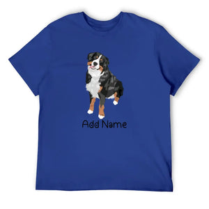 Personalized Bernese Mountain Dog Dad Cotton T Shirt-Apparel-Apparel, Bernese Mountain Dog, Dog Dad Gifts, Personalized, Shirt, T Shirt-Men's Cotton T Shirt-Blue-Medium-11