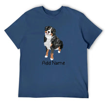Load image into Gallery viewer, Personalized Bernese Mountain Dog Dad Cotton T Shirt-Apparel-Apparel, Bernese Mountain Dog, Dog Dad Gifts, Personalized, Shirt, T Shirt-Men&#39;s Cotton T Shirt-Navy Blue-Medium-12