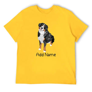 Personalized Bernese Mountain Dog Dad Cotton T Shirt-Apparel-Apparel, Bernese Mountain Dog, Dog Dad Gifts, Personalized, Shirt, T Shirt-Men's Cotton T Shirt-Yellow-Medium-13