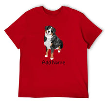 Load image into Gallery viewer, Personalized Bernese Mountain Dog Dad Cotton T Shirt-Apparel-Apparel, Bernese Mountain Dog, Dog Dad Gifts, Personalized, Shirt, T Shirt-Men&#39;s Cotton T Shirt-Red-Medium-14