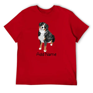 Personalized Bernese Mountain Dog Dad Cotton T Shirt-Apparel-Apparel, Bernese Mountain Dog, Dog Dad Gifts, Personalized, Shirt, T Shirt-Men's Cotton T Shirt-Red-Medium-14