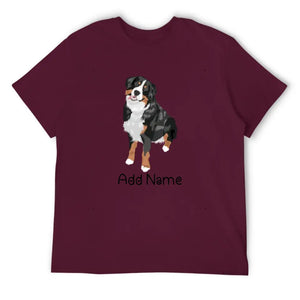 Personalized Bernese Mountain Dog Dad Cotton T Shirt-Apparel-Apparel, Bernese Mountain Dog, Dog Dad Gifts, Personalized, Shirt, T Shirt-Men's Cotton T Shirt-Maroon-Medium-15