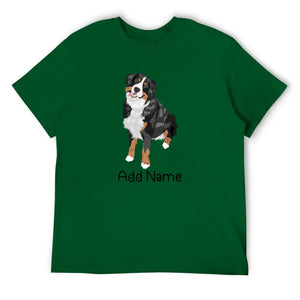 Personalized Bernese Mountain Dog Dad Cotton T Shirt-Apparel-Apparel, Bernese Mountain Dog, Dog Dad Gifts, Personalized, Shirt, T Shirt-Men's Cotton T Shirt-Green-Medium-16