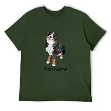 Load image into Gallery viewer, Personalized Bernese Mountain Dog Dad Cotton T Shirt-Apparel-Apparel, Bernese Mountain Dog, Dog Dad Gifts, Personalized, Shirt, T Shirt-Men&#39;s Cotton T Shirt-Army Green-Medium-17