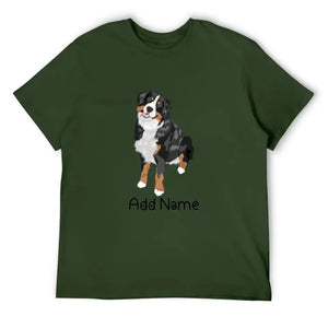 Personalized Bernese Mountain Dog Dad Cotton T Shirt-Apparel-Apparel, Bernese Mountain Dog, Dog Dad Gifts, Personalized, Shirt, T Shirt-Men's Cotton T Shirt-Army Green-Medium-17