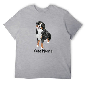 Personalized Bernese Mountain Dog Dad Cotton T Shirt-Apparel-Apparel, Bernese Mountain Dog, Dog Dad Gifts, Personalized, Shirt, T Shirt-Men's Cotton T Shirt-Gray-Medium-19