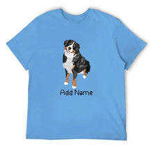Load image into Gallery viewer, Personalized Bernese Mountain Dog Dad Cotton T Shirt-Apparel-Apparel, Bernese Mountain Dog, Dog Dad Gifts, Personalized, Shirt, T Shirt-Men&#39;s Cotton T Shirt-Sky Blue-Medium-2