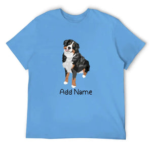 Personalized Bernese Mountain Dog Dad Cotton T Shirt-Apparel-Apparel, Bernese Mountain Dog, Dog Dad Gifts, Personalized, Shirt, T Shirt-Men's Cotton T Shirt-Sky Blue-Medium-2