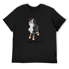 Load image into Gallery viewer, Personalized Bernese Mountain Dog Dad Cotton T Shirt-Apparel-Apparel, Bernese Mountain Dog, Dog Dad Gifts, Personalized, Shirt, T Shirt-Men&#39;s Cotton T Shirt-Black-Medium-9