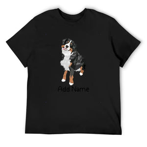 Personalized Bernese Mountain Dog Dad Cotton T Shirt-Apparel-Apparel, Bernese Mountain Dog, Dog Dad Gifts, Personalized, Shirt, T Shirt-Men's Cotton T Shirt-Black-Medium-9