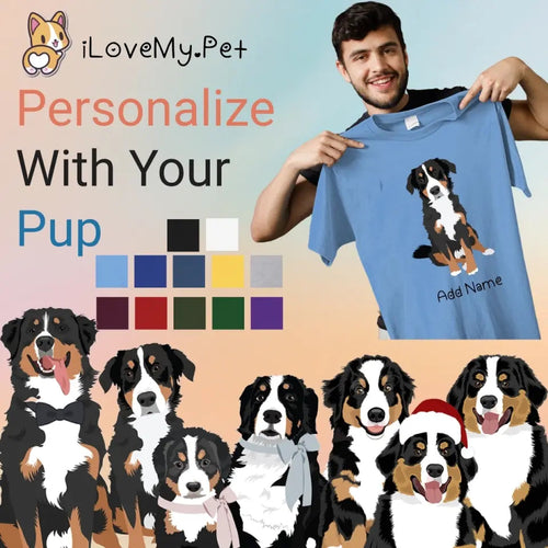 Personalized Bernese Mountain Dog Dad Cotton T Shirt-Apparel-Apparel, Bernese Mountain Dog, Dog Dad Gifts, Personalized, Shirt, T Shirt-1