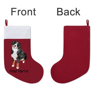 Personalized Bernese Mountain Dog Large Christmas Stocking-Christmas Ornament-Bernese Mountain Dog, Christmas, Home Decor, Personalized-Large Christmas Stocking-Christmas Red-One Size-3