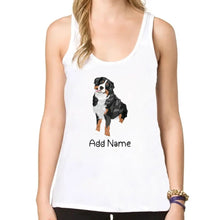 Load image into Gallery viewer, Personalized Bernese Mountain Dog Mom Yoga Tank Top-Shirts &amp; Tops-Apparel, Bernese Mountain Dog, Dog Mom Gifts, Shirt, T Shirt-Yoga Tank Top-White-L - Fitting-2