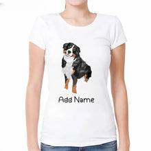 Load image into Gallery viewer, Personalized Bernese Mountain Dog T Shirt for Women-Customizer-Apparel, Bernese Mountain Dog, Dog Mom Gifts, Personalized, Shirt, T Shirt-Modal T-Shirts-White-Small-2