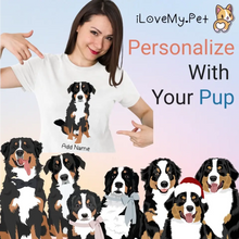Load image into Gallery viewer, Personalized Bernese Mountain Dog T Shirt for Women-Customizer-Apparel, Bernese Mountain Dog, Dog Mom Gifts, Personalized, Shirt, T Shirt-Modal T-Shirts-White-XL-1