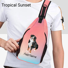 Load image into Gallery viewer, Personalized Bernese Mountain Dog Unisex Sling Bag Backpack-Accessories-Bernese Mountain Dog-Unisex Sling Bag Backpack-Tropical Sunset-One Size-19