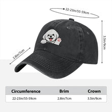 Load image into Gallery viewer, Personalized Bichon Frise Baseball Cap - Waving Bichon Frise Design - Match Your Dog's Coat Color-Hats &amp; Caps-Accessories,Baseball Caps,Bichon Frise,Dog Dad Gifts,Dog Mom Gifts-7